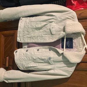selling cute beige/vanilla color jacket from american eagle
